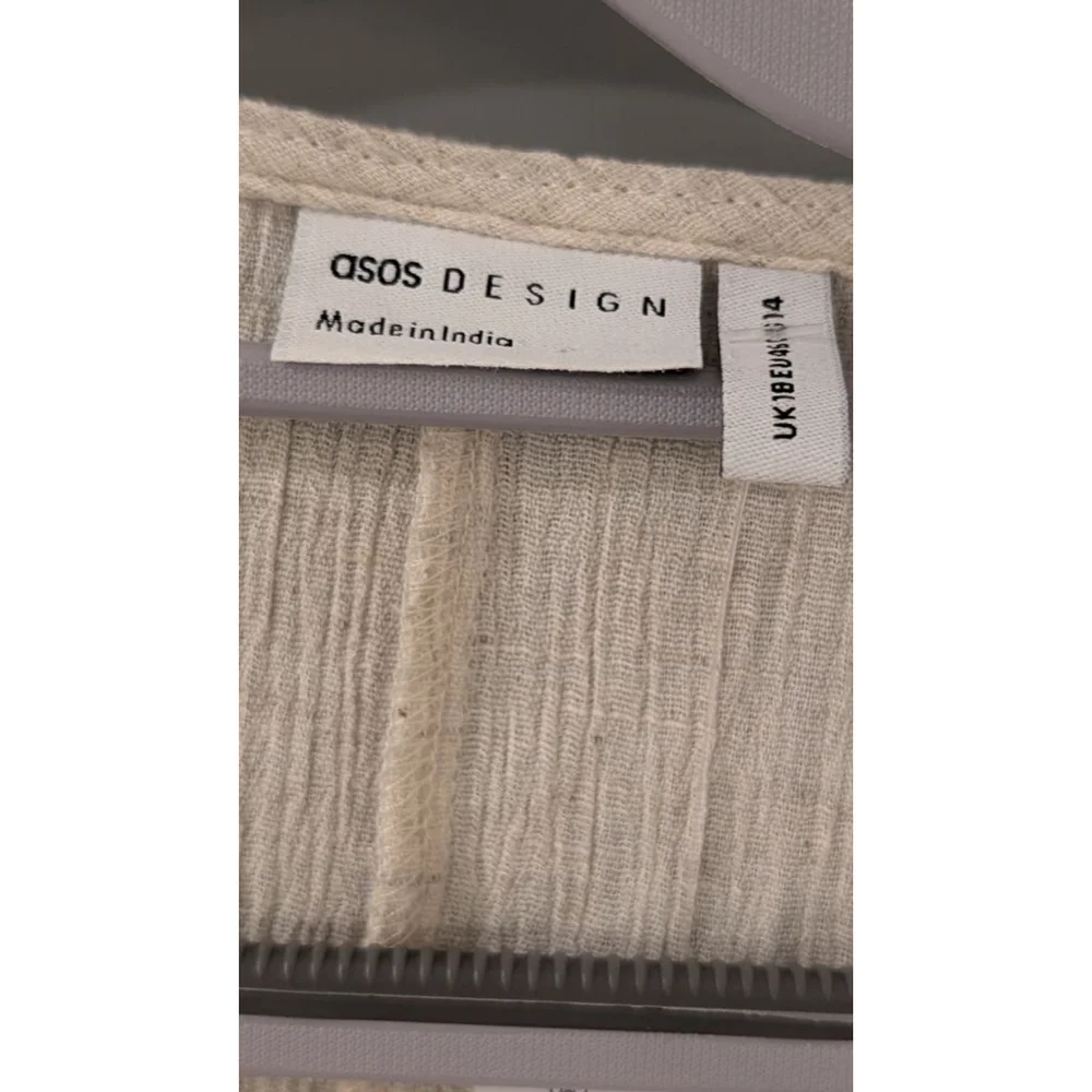 Women's ASOS DESIGN Plus Size 14 Beige Crop Top with Drawstring